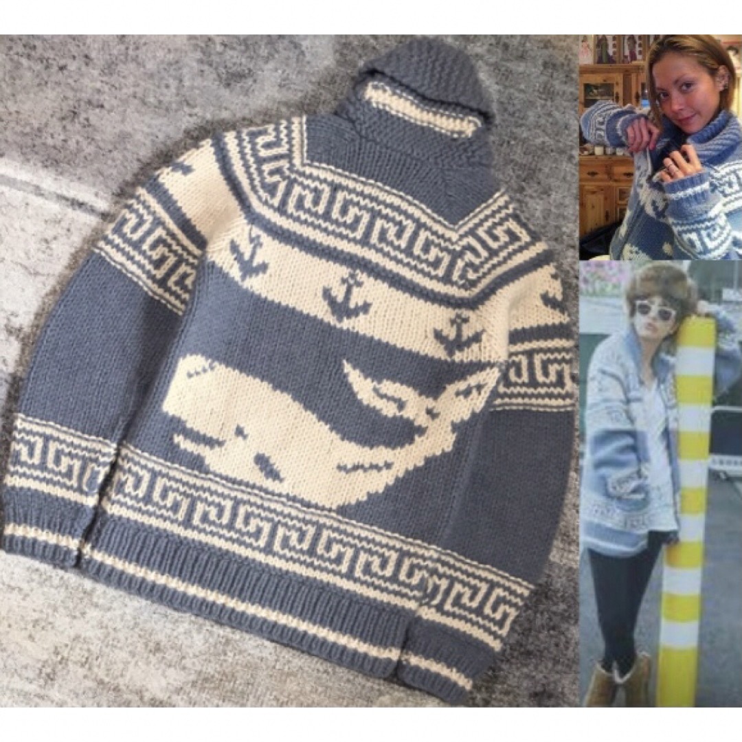 幻 超スペシャル 可愛すぎるホエール柄 鯨 RRL カウチン ニット