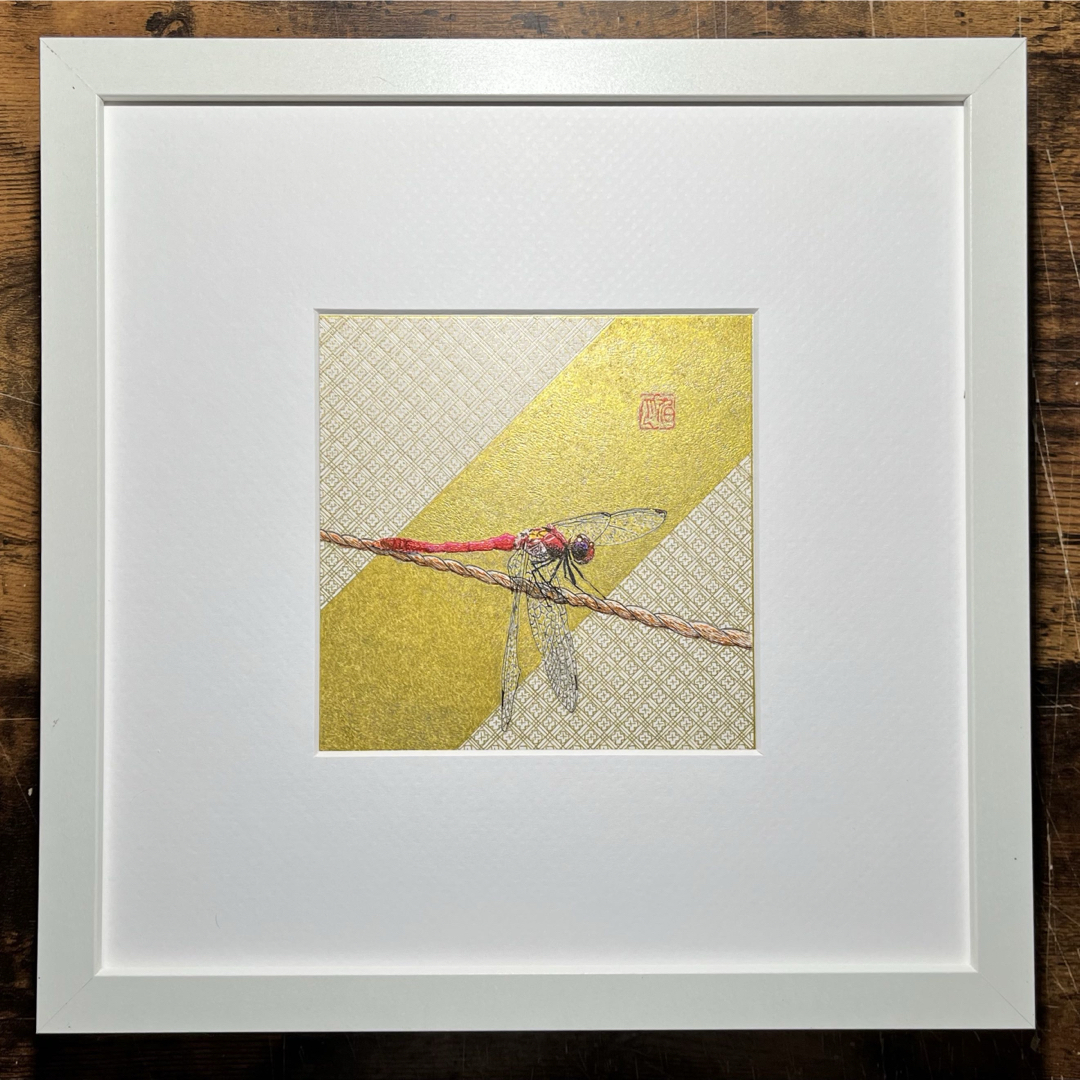 ボールペンアート「赤蜻蛉」イラスト原画の通販 by 篠尾旭月's shop