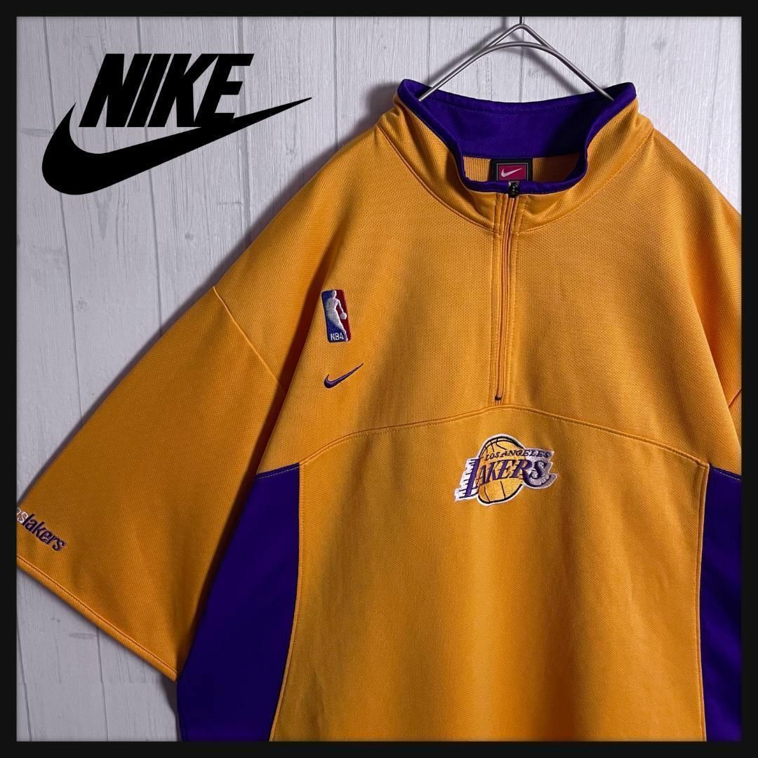 海外限定☆2XLサイズ☆レイカーズ】ナイキ NBA刺繍ウォームアップT