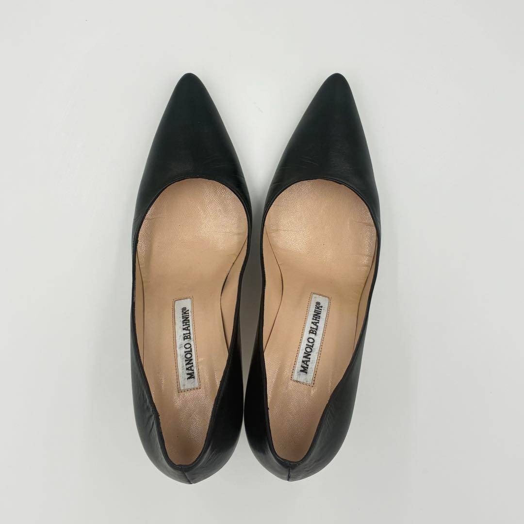 超美品✨MANOLO BLAHNIK 黒 レザー パンプス 36サイズ 保存袋