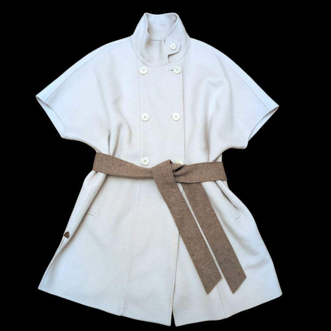 美品 ベルト付き】モラビト カシミヤタッチ ショートスリーブコート