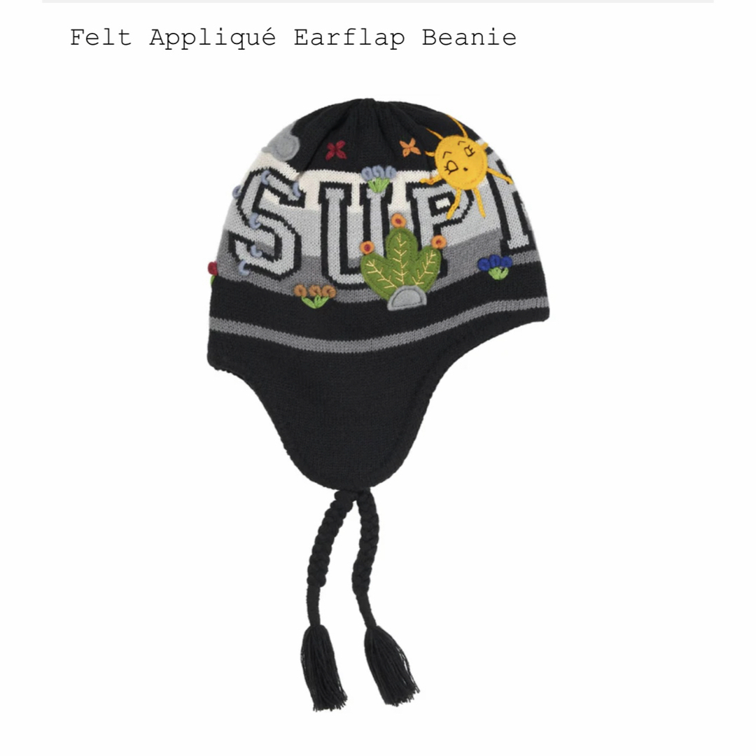 Supreme - Supreme Felt Applique Earflap Beanie 黒の通販 by ブー's