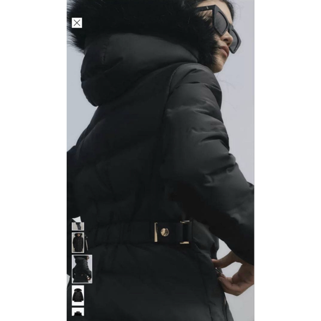 ZARA - ZARA セミロング丈フード付きダウンジャケット XXLの通販 by は