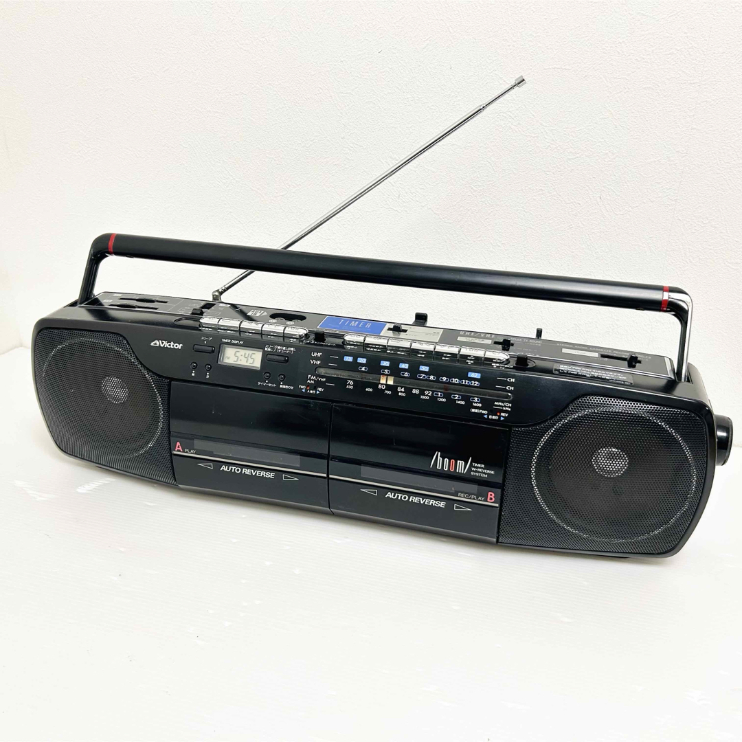 Victor Wオートリバース ラジカセ ブラック RC-F3 Victor Wオート