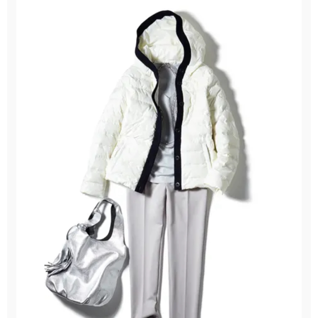 ダーマコレクション リブニット使い ダウンジャケット アウター Sサイズ 白