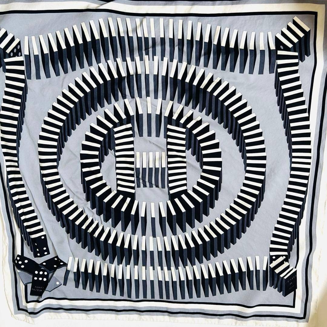 エルメス カレ70 ドミノ倒し L'EFFET DOMINO ドミノ 黒