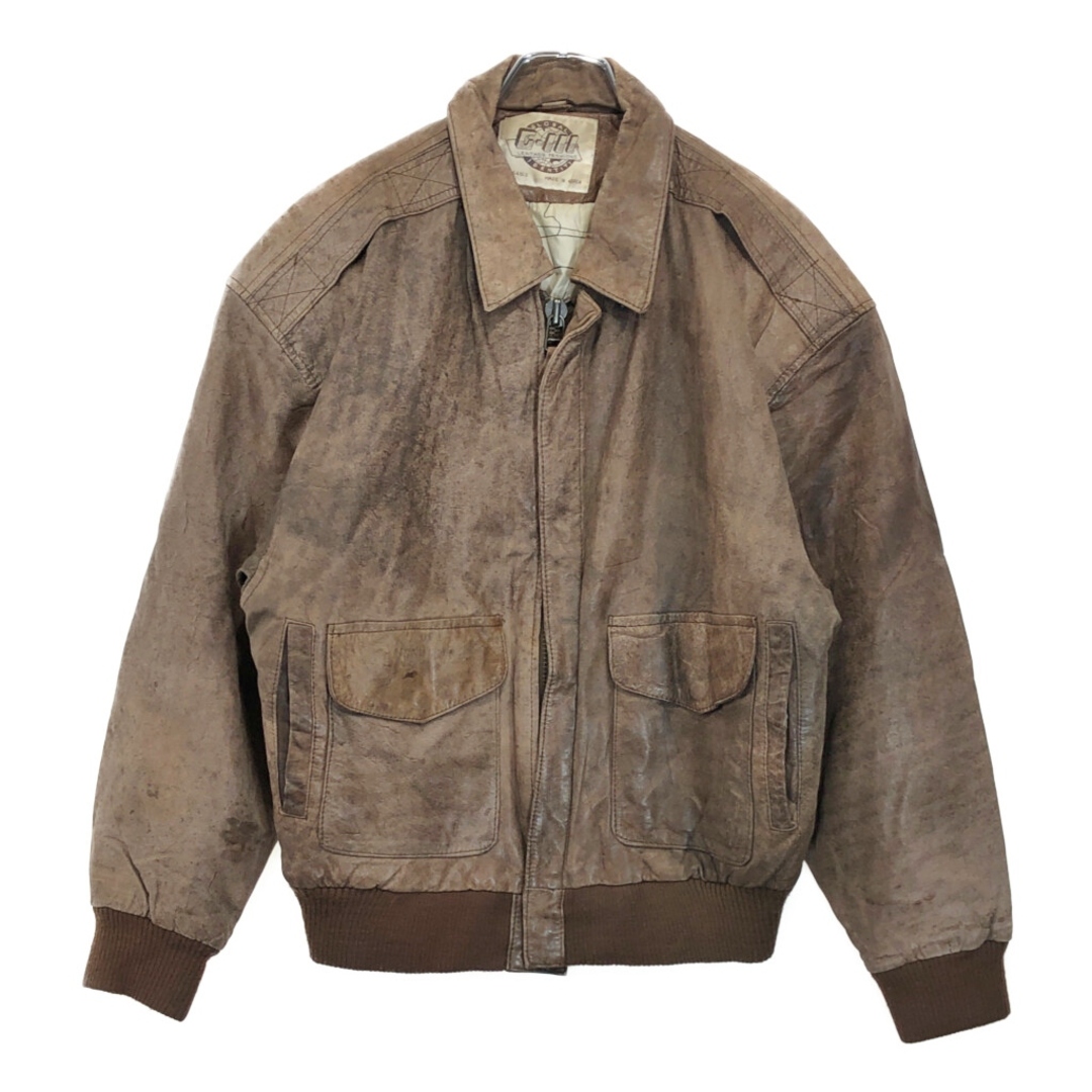 g-3 leather fashions レザージャケット ブラウン(メンズ S)中古 古着