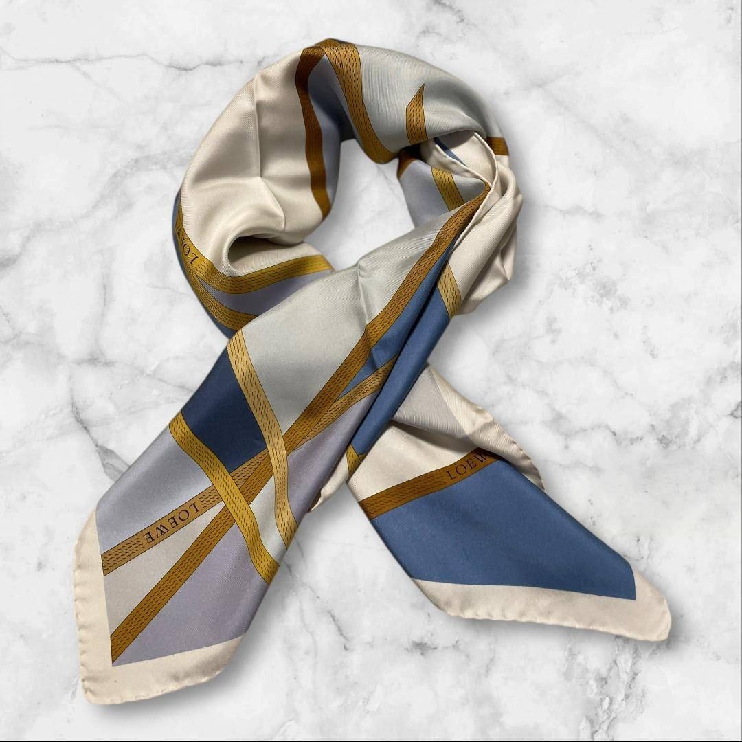 LOEWE ロエベ シルク スカーフ マルチカラー 幾何学柄 | 激安通販の