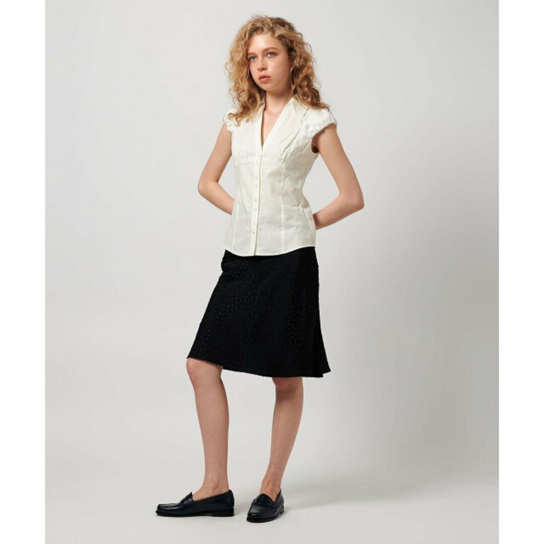 attisession ギャザー　ショートスリーブ　シャツ　white ATTISESSION＞ギャザー ショートスリーブ シャツ