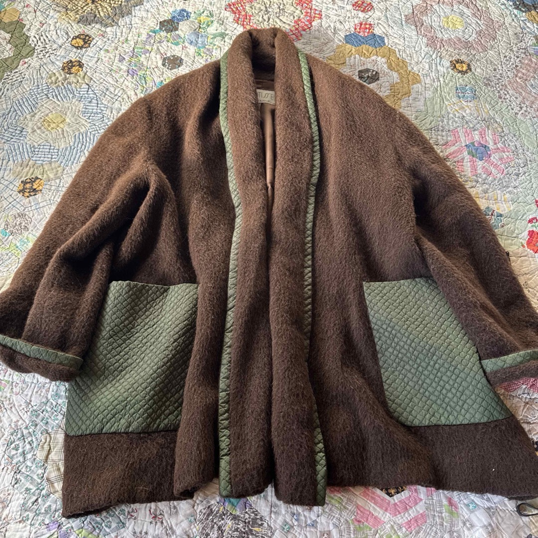 イタリア製 ヴィンテージアルパカ 100% カーディガン オーバーサイズ