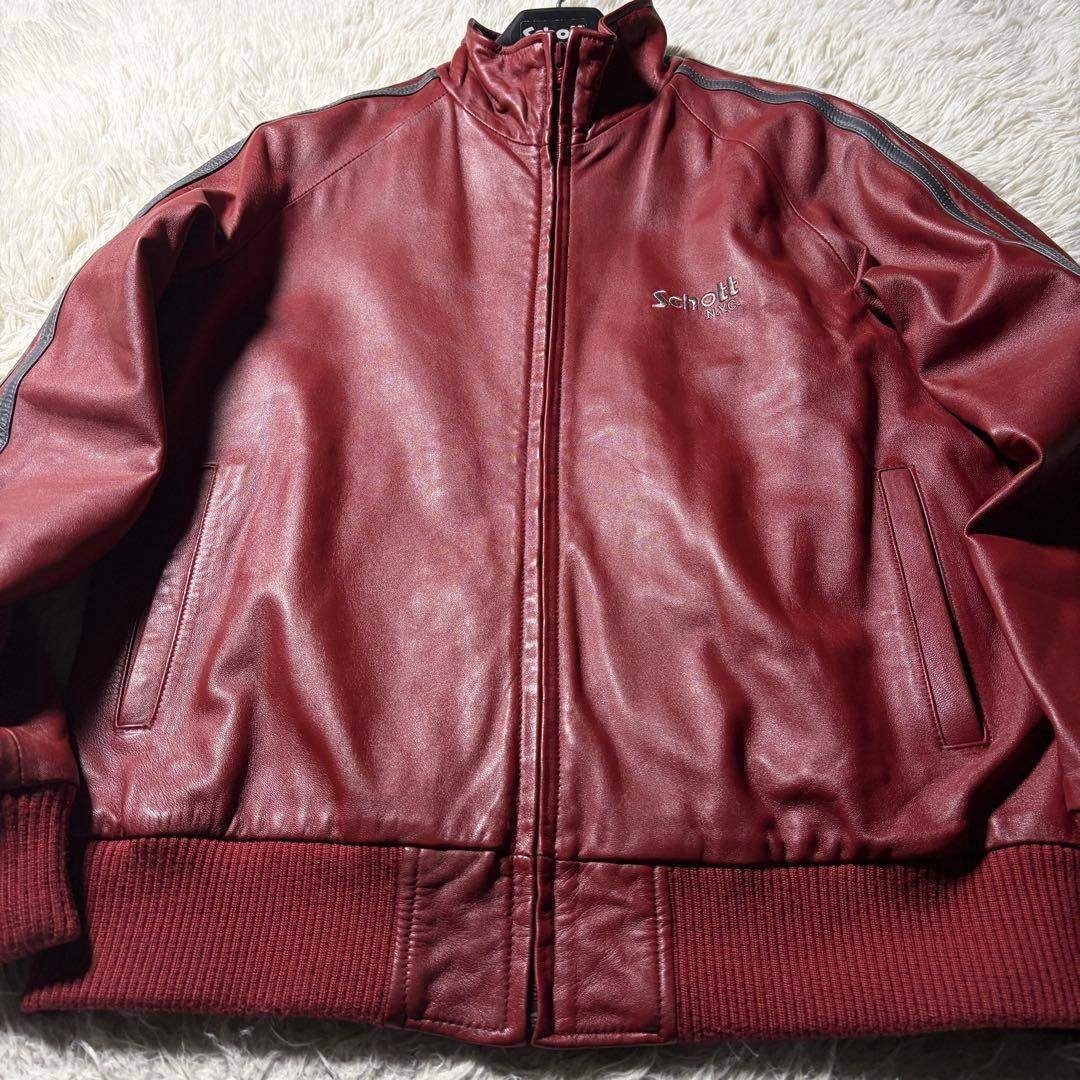 schott - 美品/希少カラー□schott トラックジャケット ラムレザー 羊