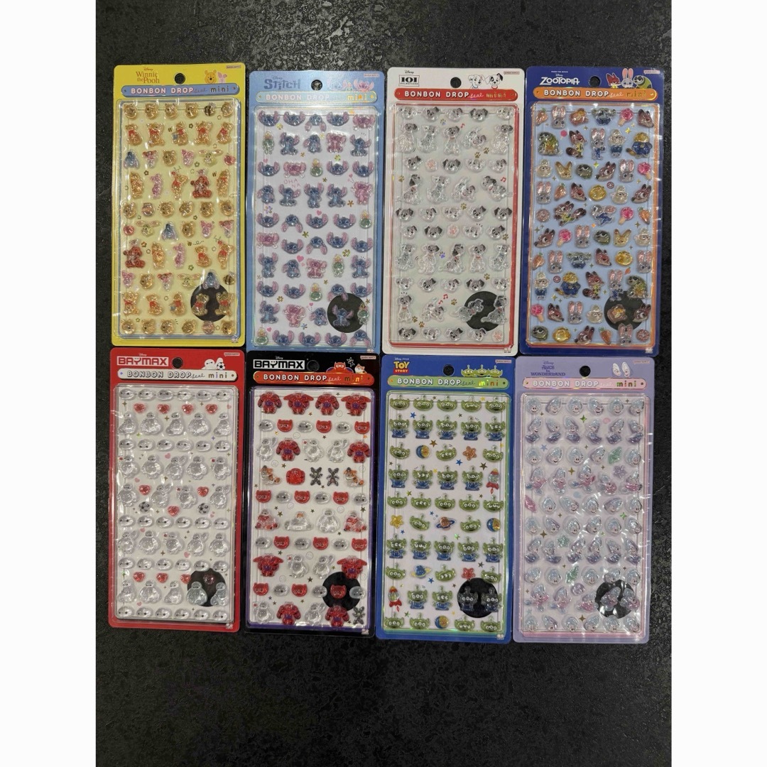 正規品】ディズニー8点セットボンボンドロップシールミニmini