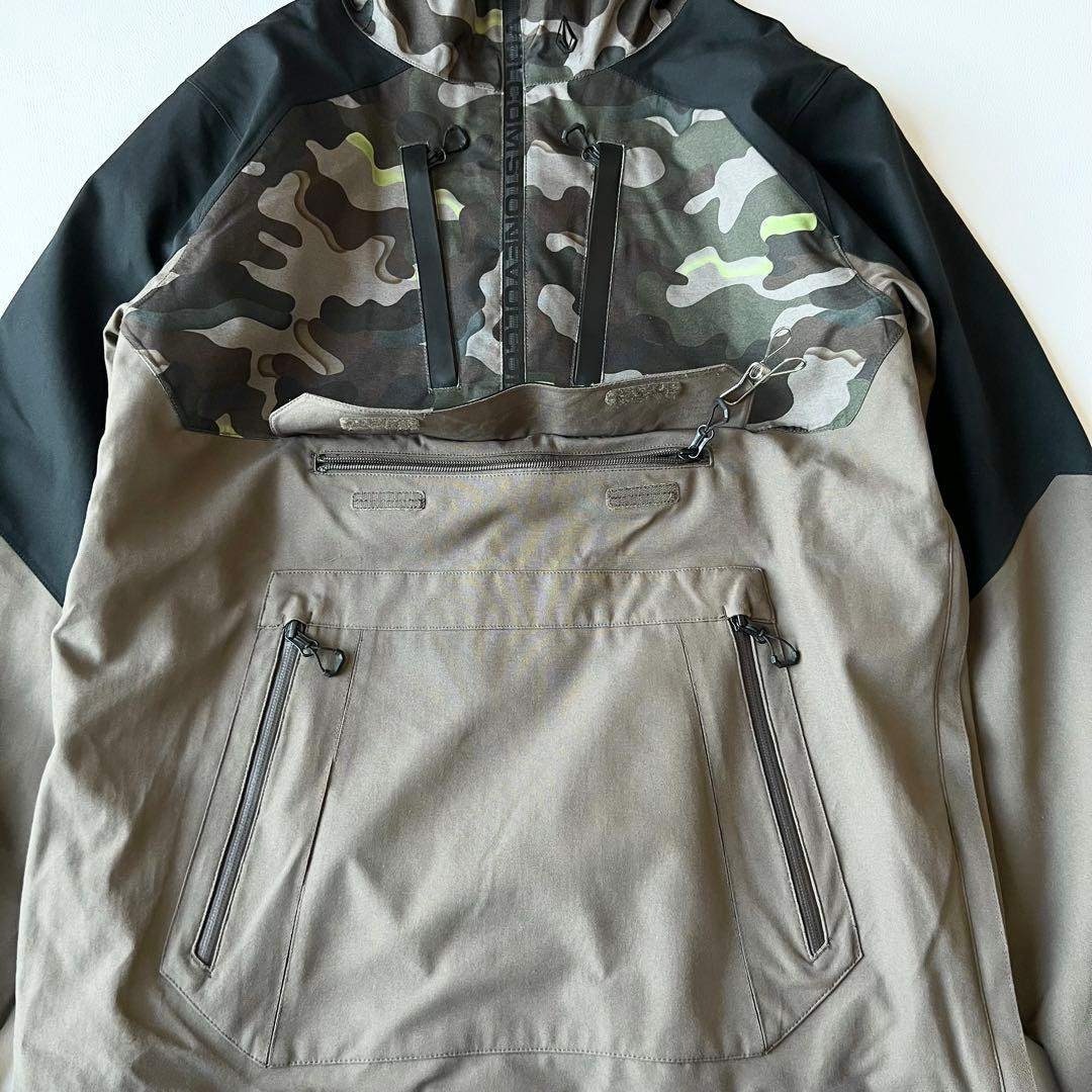 3240【美品】ボルコム アノラックジャケット 迷彩柄 M 黒 カーキ