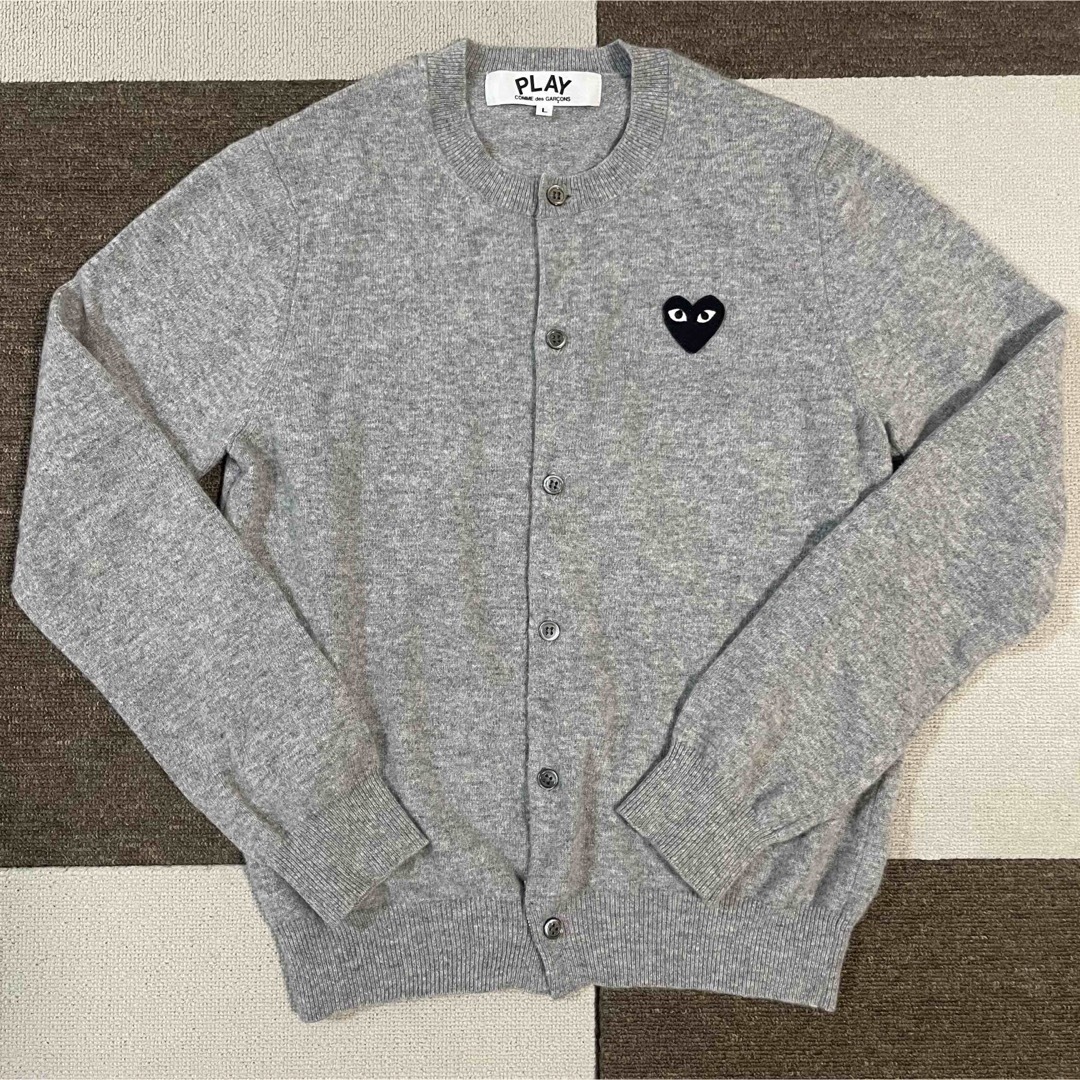 COMME des GARCONS - PLAY COMME des GARCONS カーディガン グレー L