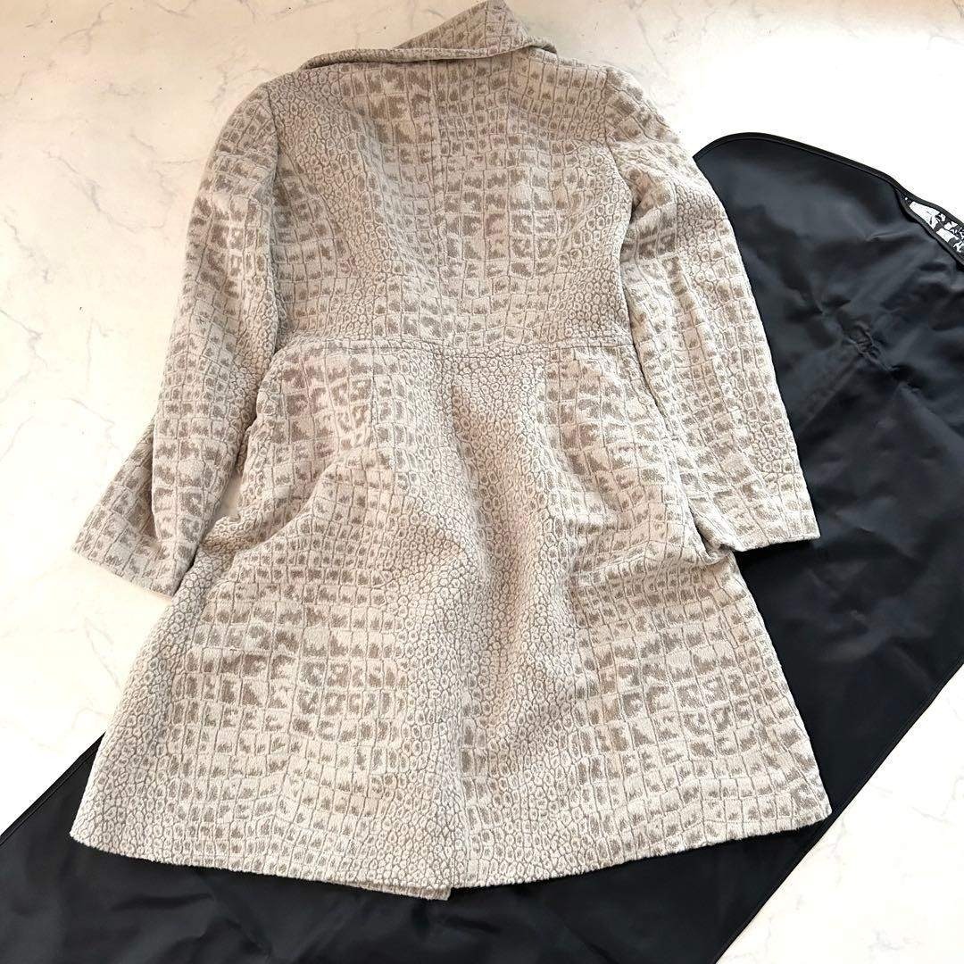 希少クロコ柄TOMASO×Stefanelli ロングコート 46 アンゴラ