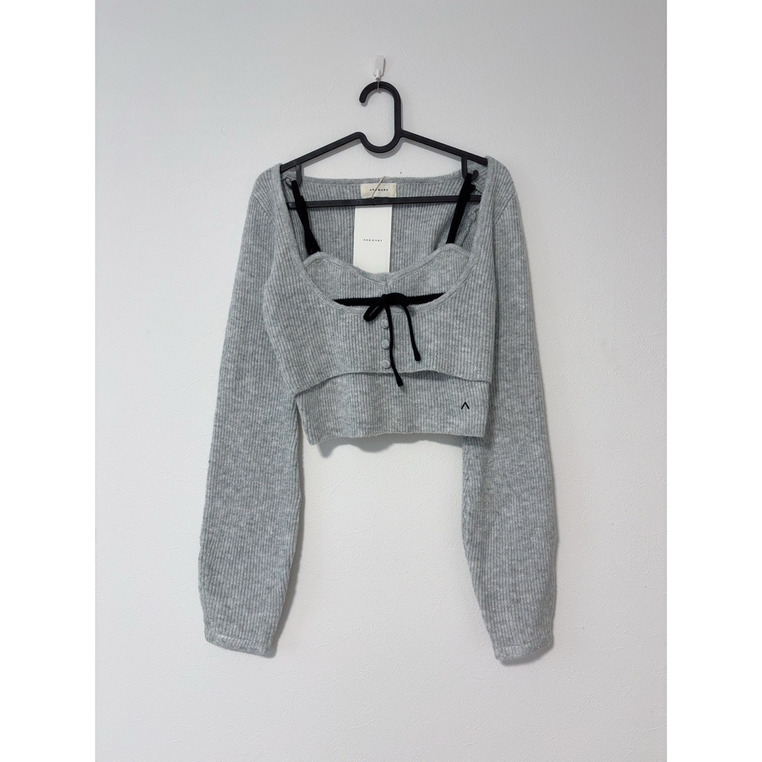 andmary アンドマリー Natalie ribbon set グレーの通販 by ミナハハ's