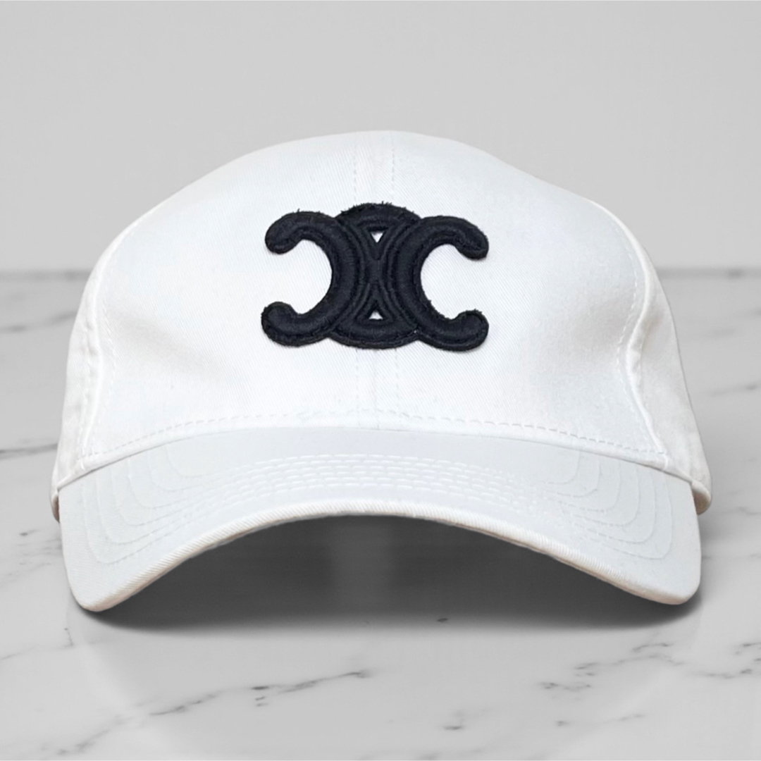 CELINE - 現行モデル 美品 セリーヌ トリオンフ キャップ ホワイト