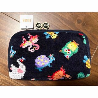 FEILER - フェイラー ラブラリー モフモフワンチャン 舟形ポーチ M