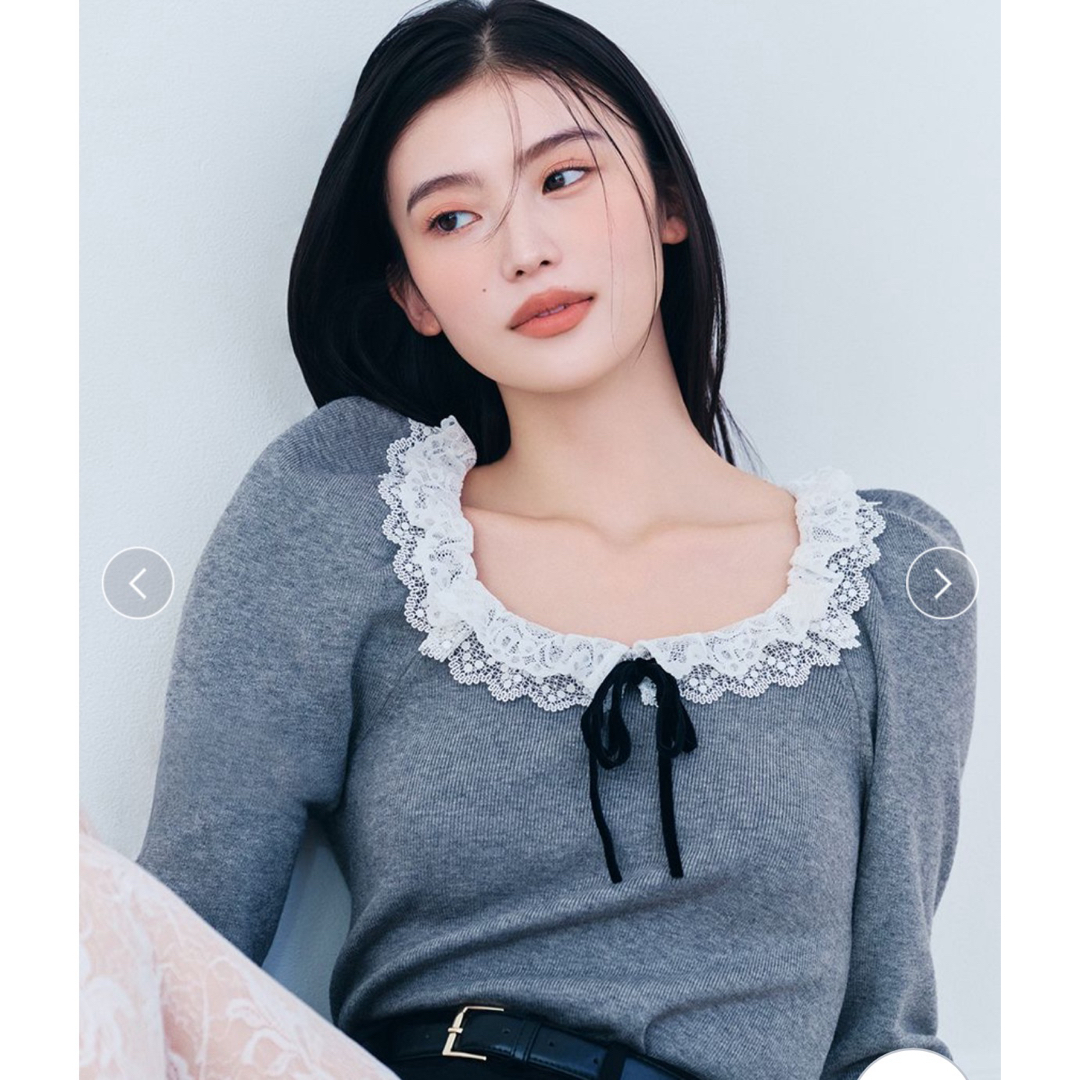 SNIDEL - 【USAGI ONLINE限定】フリルネックニットプルオーバーの通販