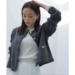 23区 - 【中村アンさん着用】23区シープレザーノーカラージャケット