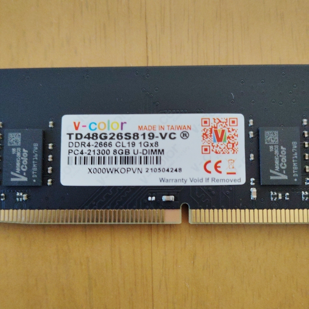 v-color DDR4-2666 メモリ 16GB(8GB x 2枚)の通販 by きうたろぱぱ's