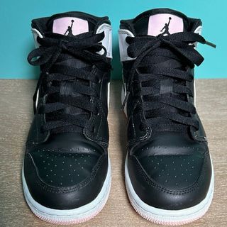 NIKE - NIKE AIR JORDAN 1 MID BG オールブラック 24cmの通販 by ぞ
