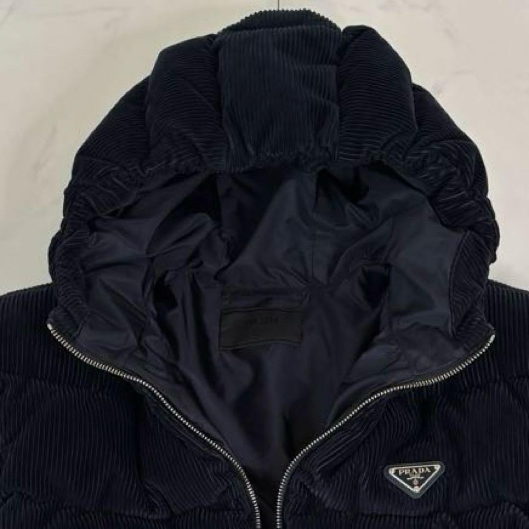 PRADA - 極美品 PRADA プラダ コーデュロイ ダウンジャケット ネイビー