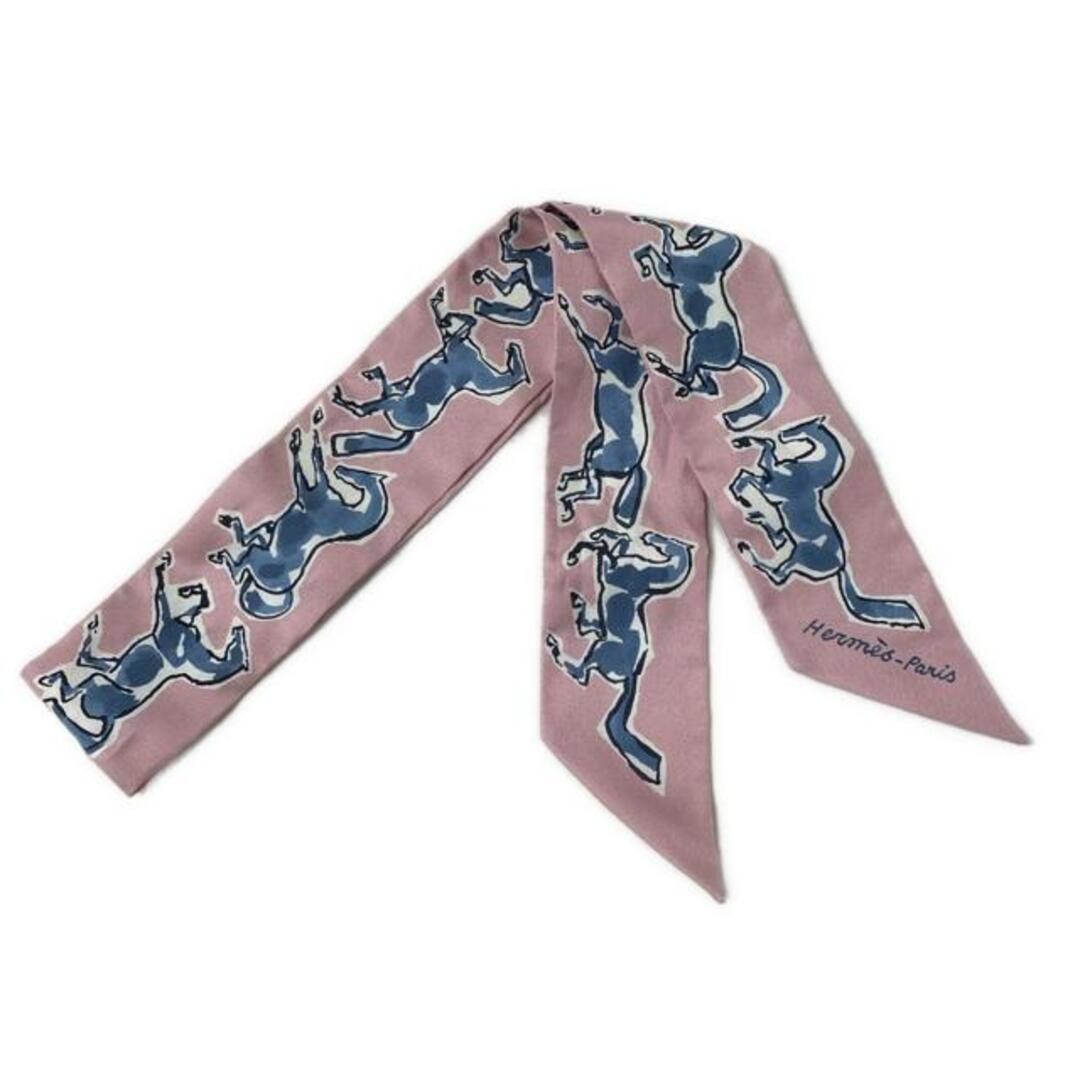 HERMES - HERMES(エルメス) スカーフ ツイリー ライトピンク×ネイビー