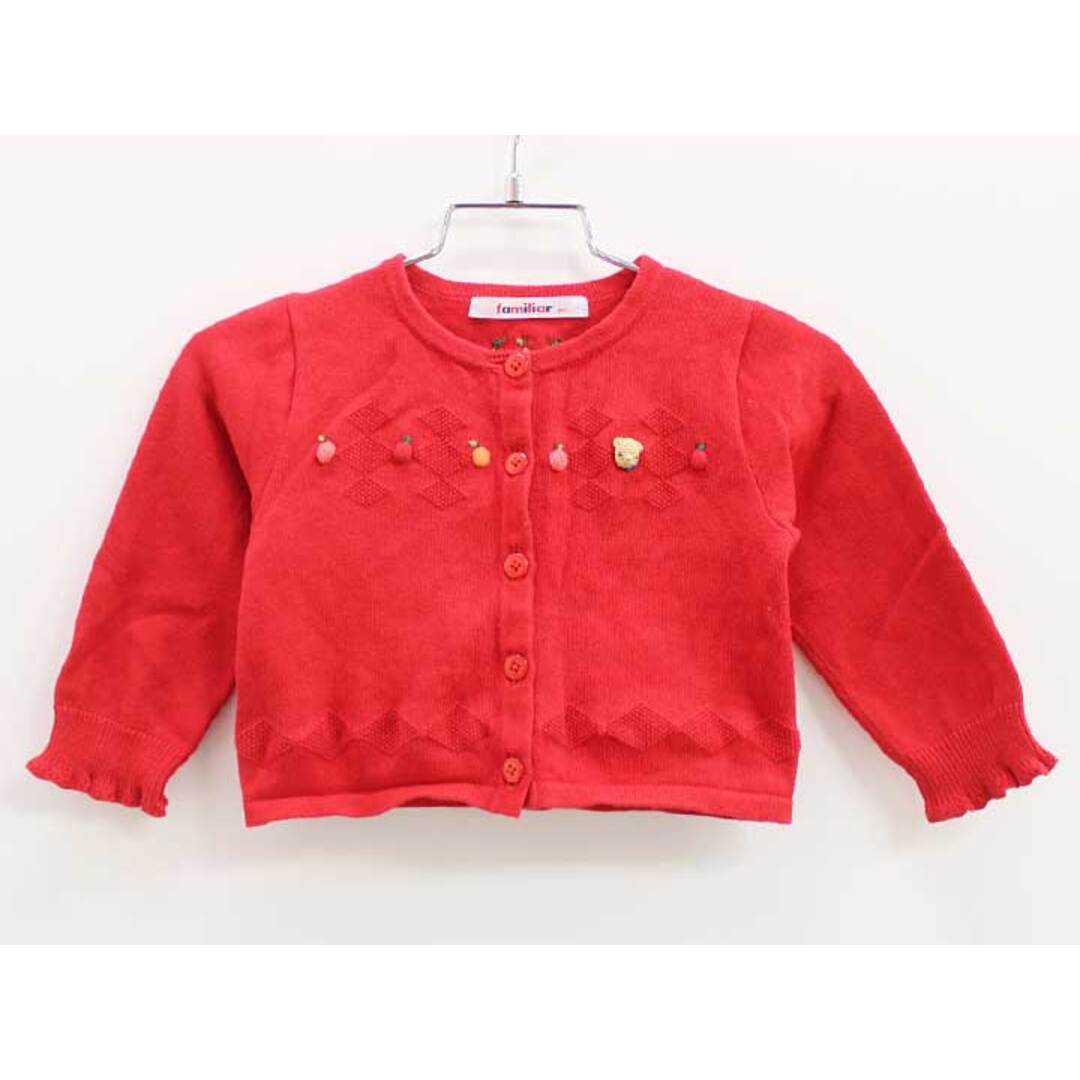 familiar - ファミリア カーディガン 80cm キッズ 女児 赤【中古】【新