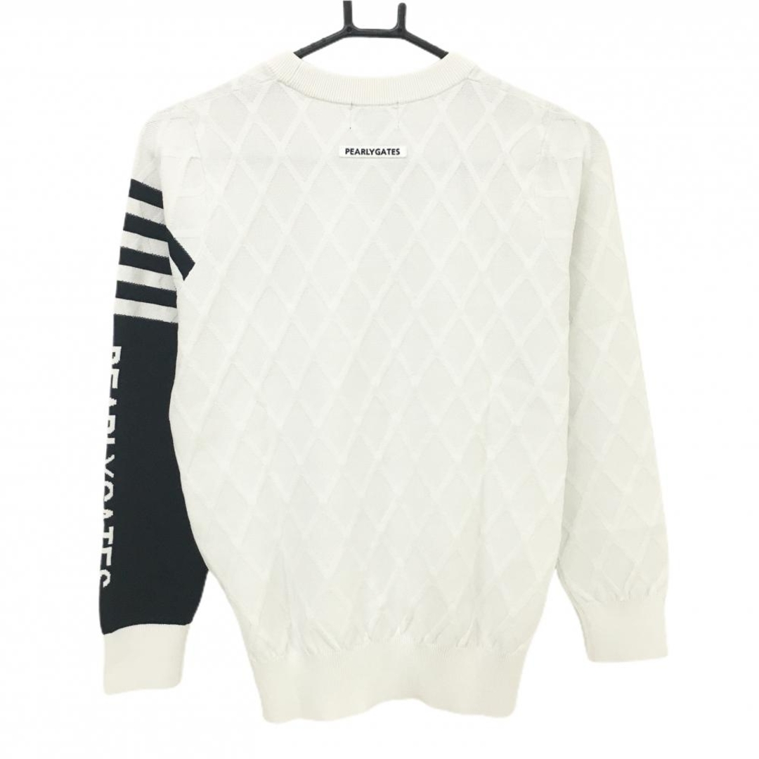 PEARLY GATES - パーリーゲイツ セーター 白×黒 袖ロゴ ニット