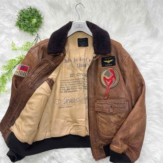 AVIREX - 美品！アビレックス革ジャンビンテージ加工 の通販 by