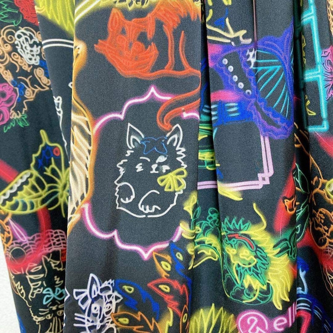 &ellecy 猫 ネオン ロングスカート M アンドエルシー 中華風