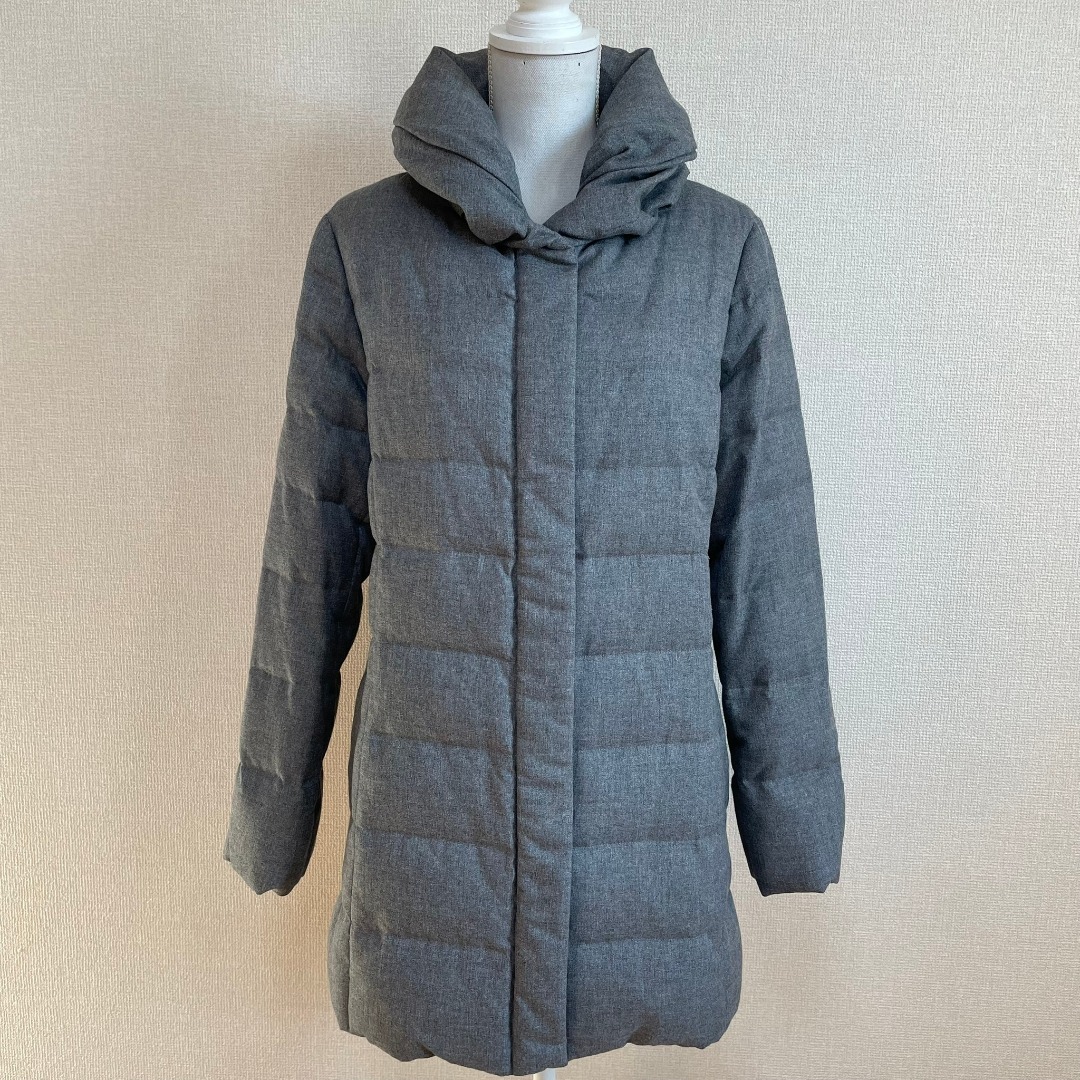 TRANS WORK - トランスワーク グレー ダウンコート 46 大きいサイズ 美