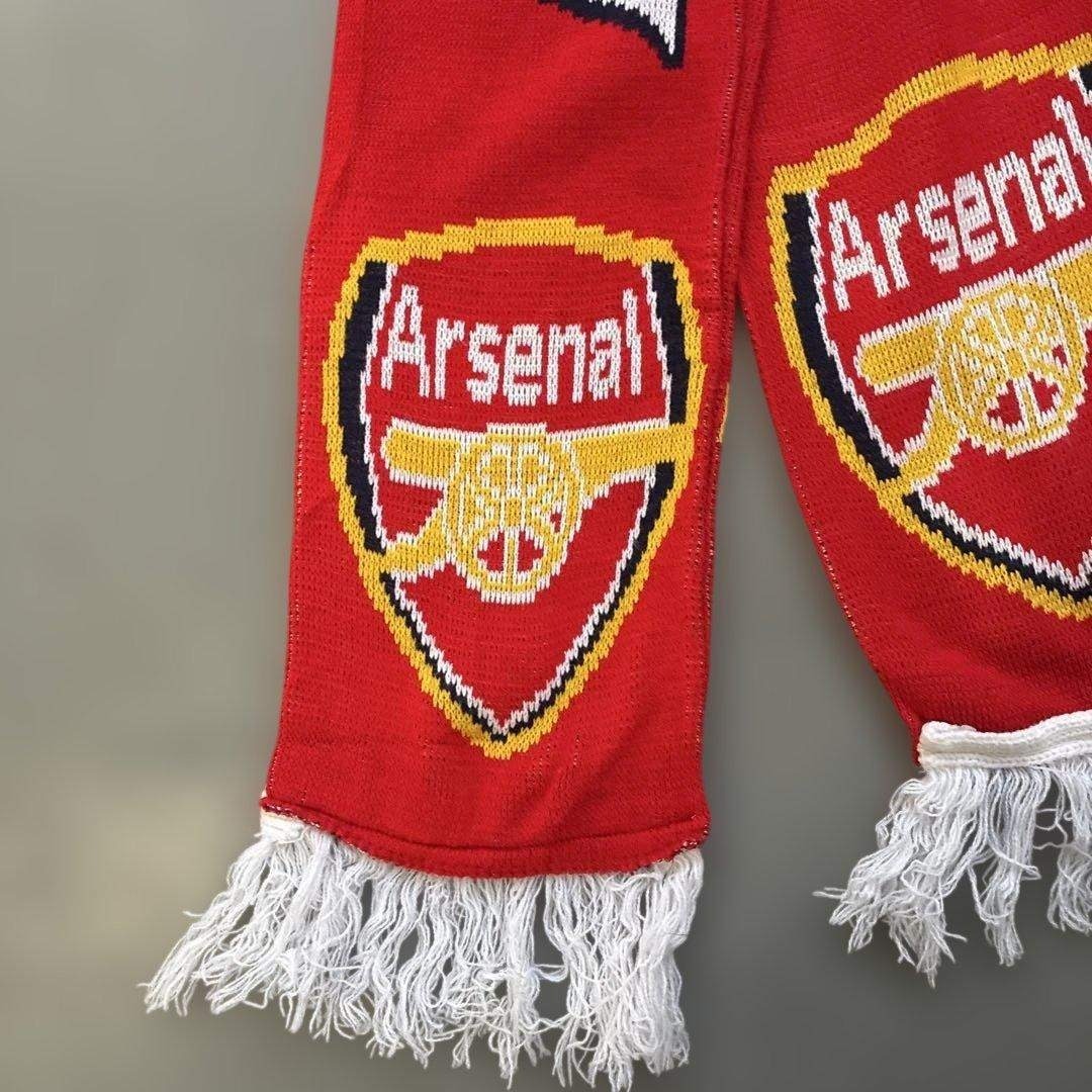 アーセナル マフラー 赤 ロゴ入り フリンジ付き アーセナル サッカー