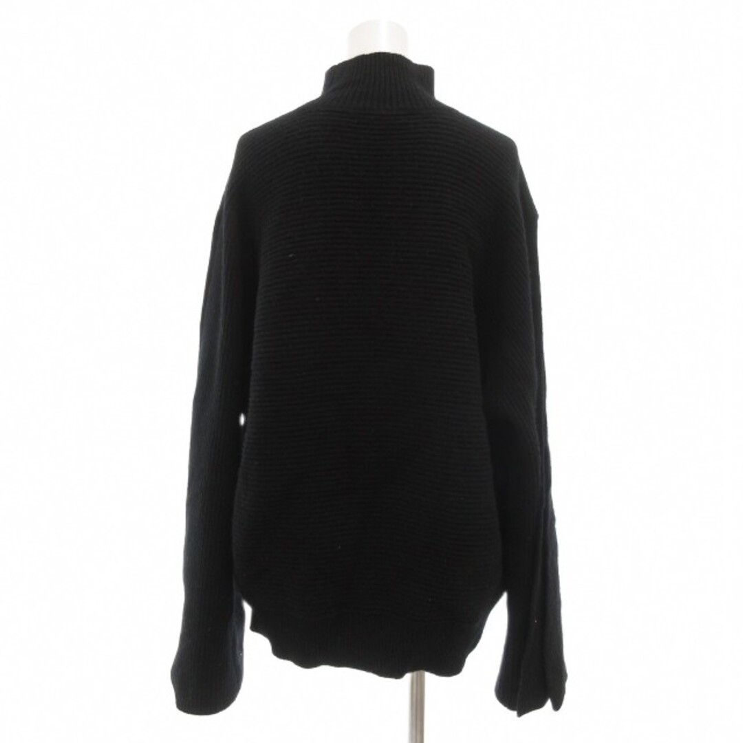 Drawer - ドゥロワー Drawer 畦編み ハイネック ニット カシミヤ混 黒