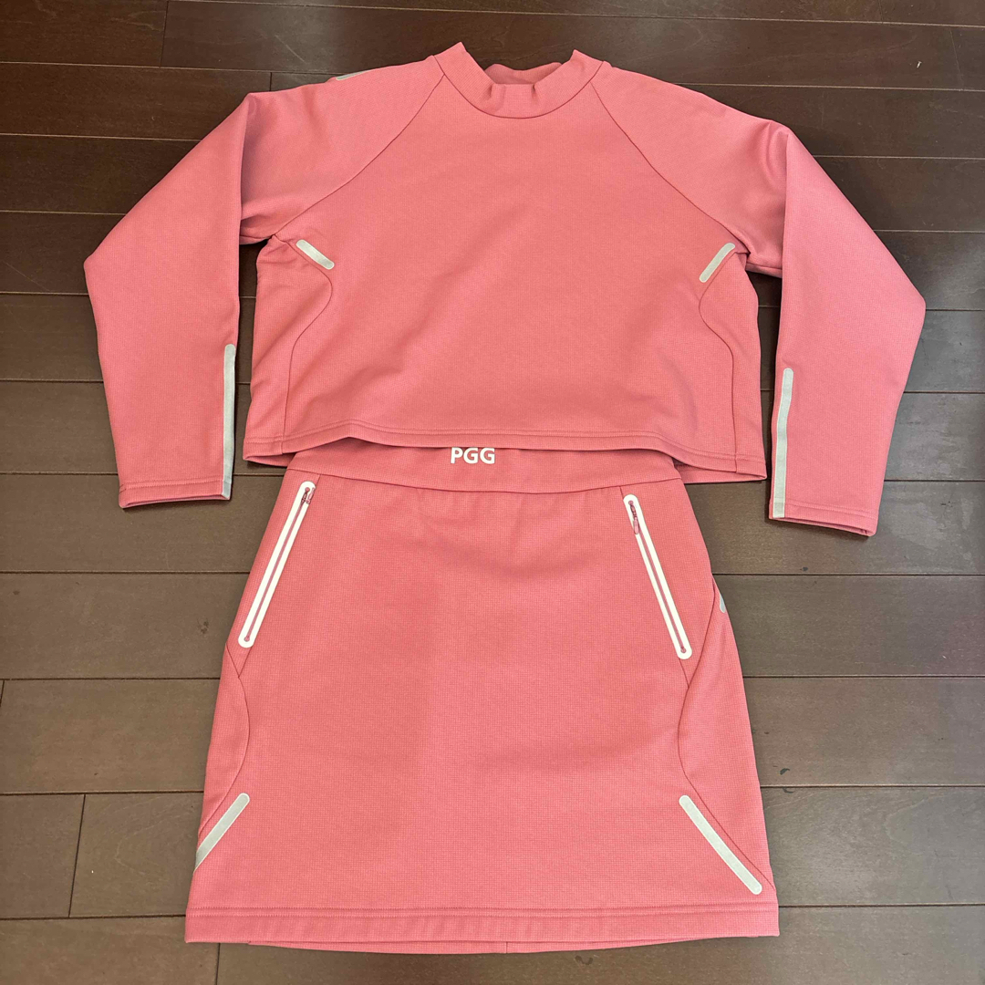 パーリーゲイツ PGGストレッチダンボール裏起毛セットアップピンクサイズ1