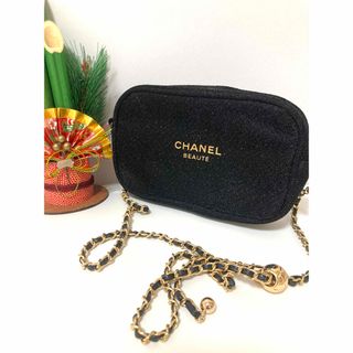 CHANEL - CHANEL 2025年ホリデー期間限定ノベルティポーチ 紺✕金