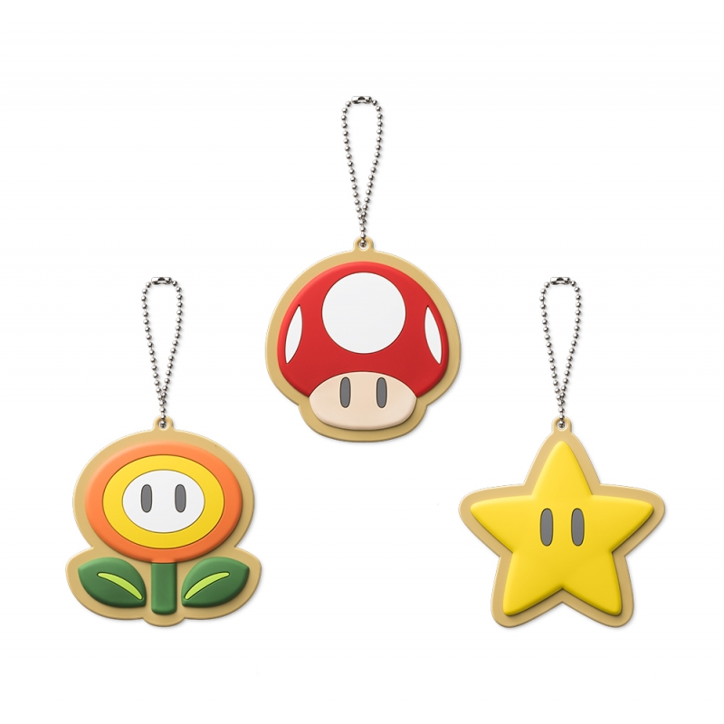 ラバーマスコット(スーパーキノコ / ファイアフラワー / スーパー