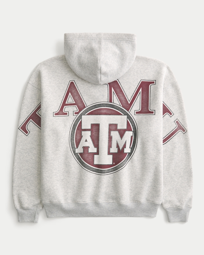 Men's Boxy Texas A&M University Aggies Graphic Zip-Up Hoodie