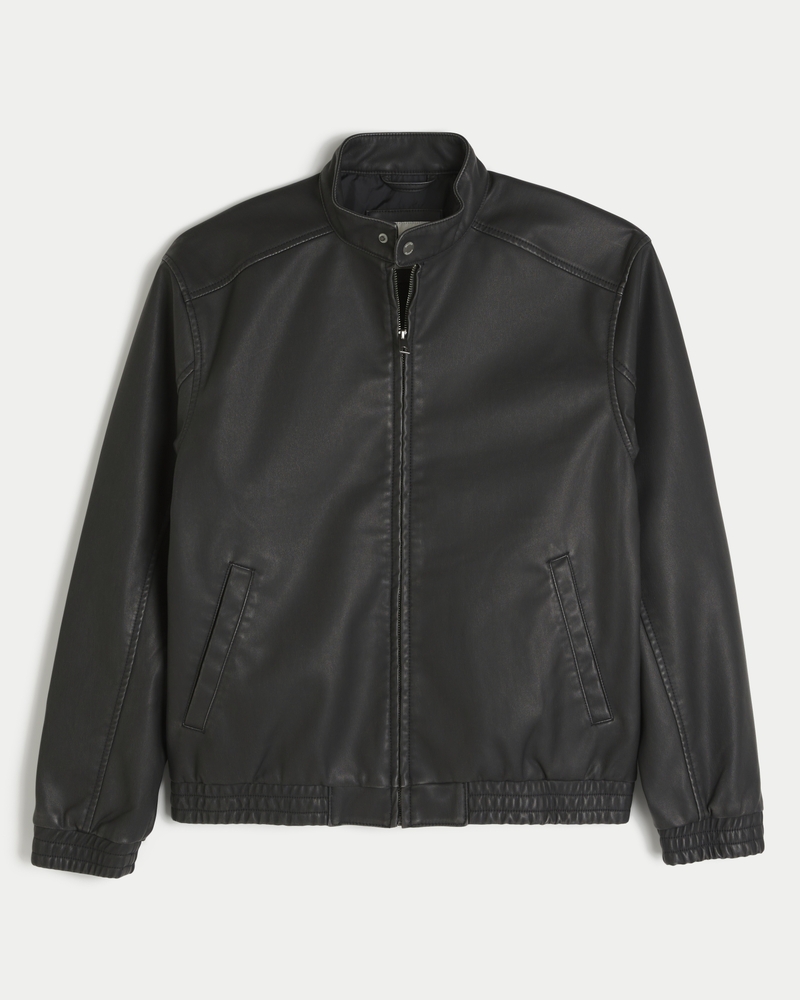 Men's Faux Leather Moto Jacket | Men's Jackets & Coats