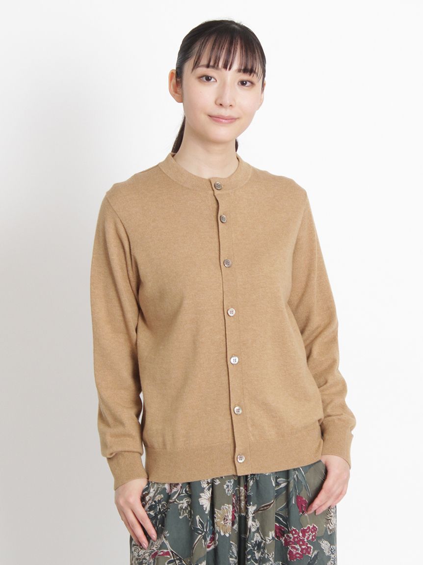 マーセライズドウールコットンニットカーディガン（カーディガン