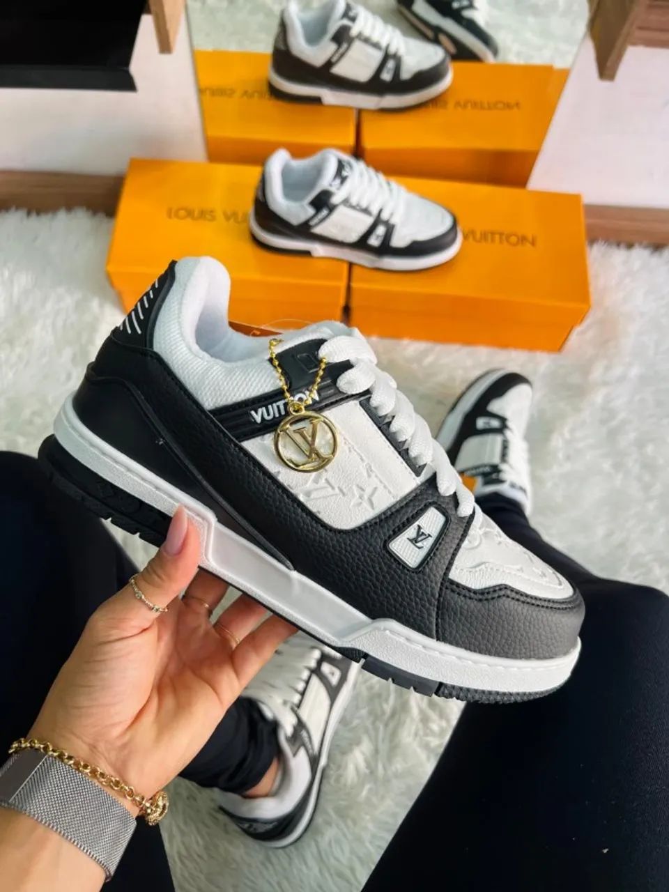 Tênis Louis Vuitton Preto Branco 34 ao 43 - Calçados - Gamas, Nova