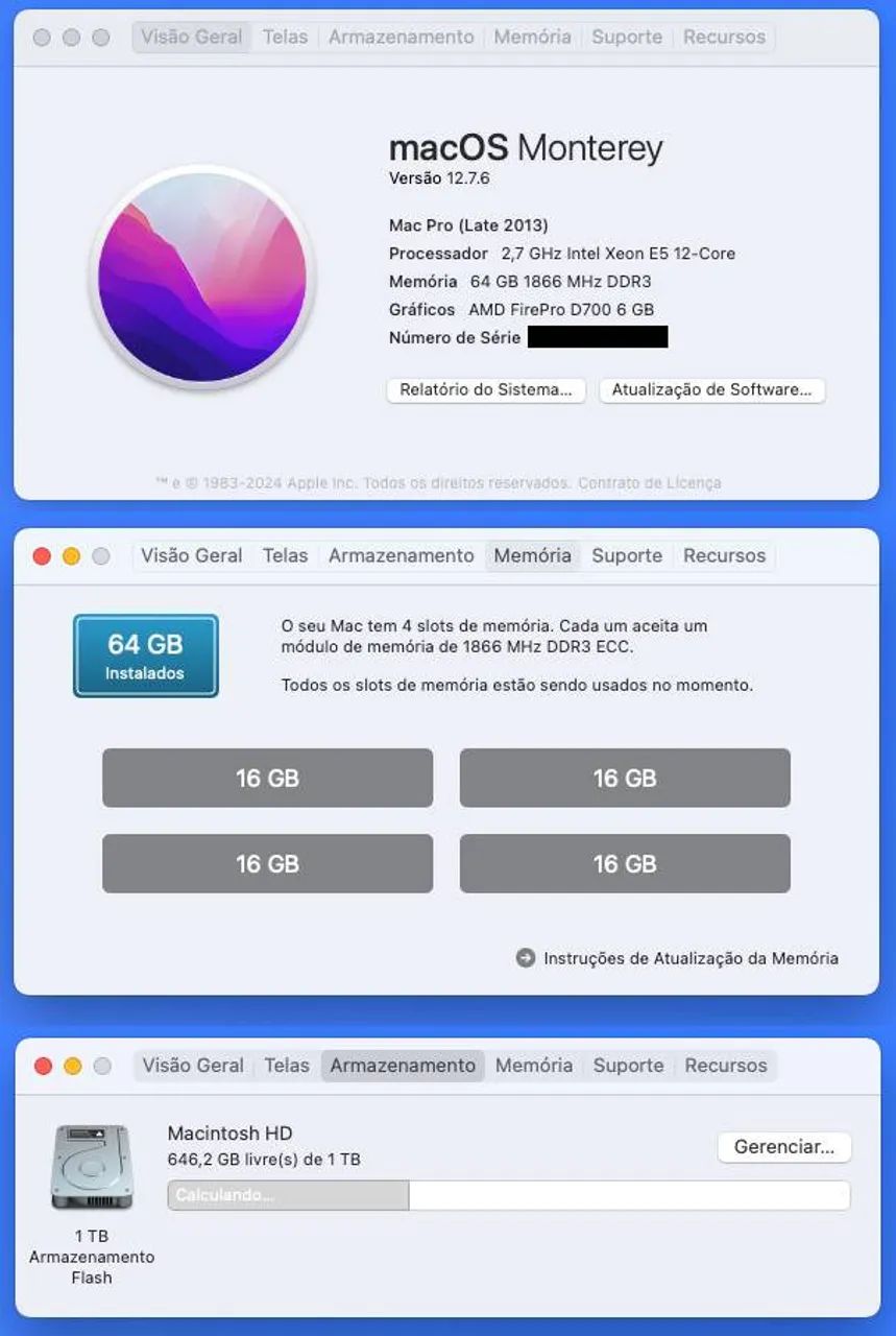 Mac Pro 2013 64GB RAM 1TB SSD - Computadores e Desktops - Asa