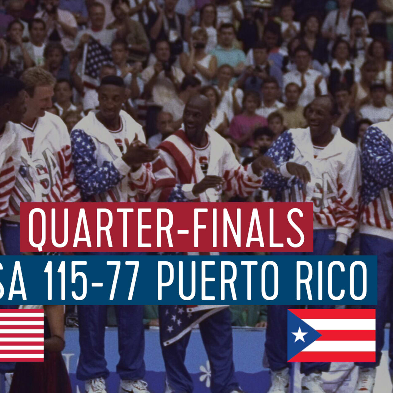 アメリカ vs プエルトリコ（準々決勝）| バルセロナ1992ドリームチーム