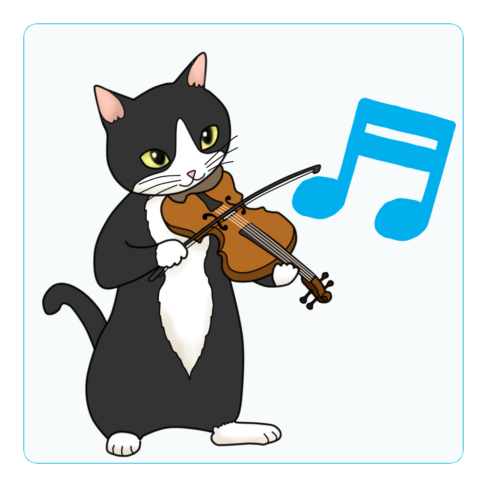 バイオリンを弾く猫アクリルコースター（四角）の商品購入ページ