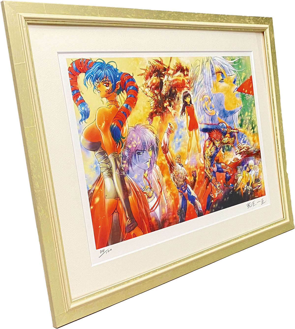 4165] 萩原一至 直筆サイン入りカラー複製イラスト「BASTARD!!」