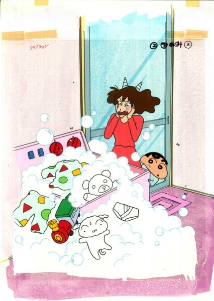 クレヨンしんちゃん しんのすけ/みさえ/シロ セル画
