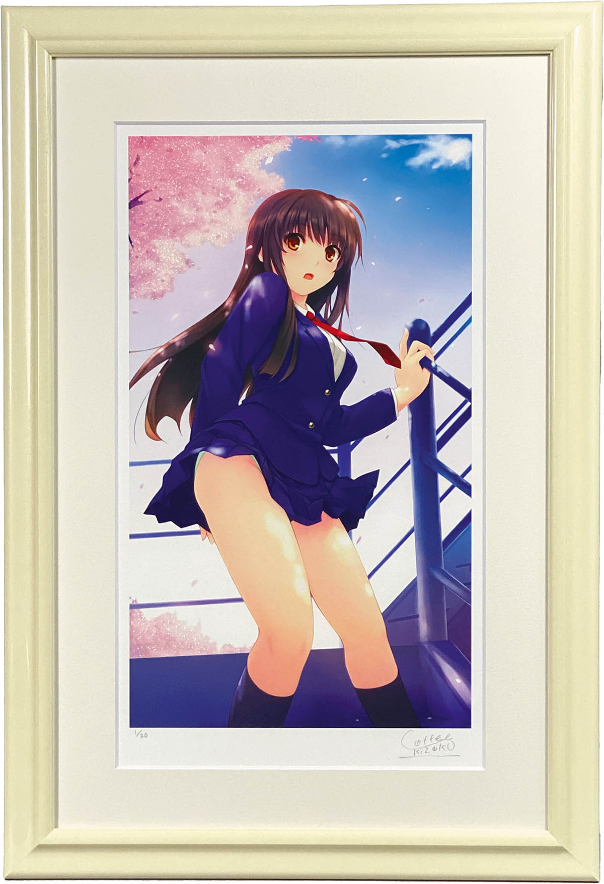 珈琲貴族先生 アルプスの雪解け水とセーラー服少女 ジークレー 版画