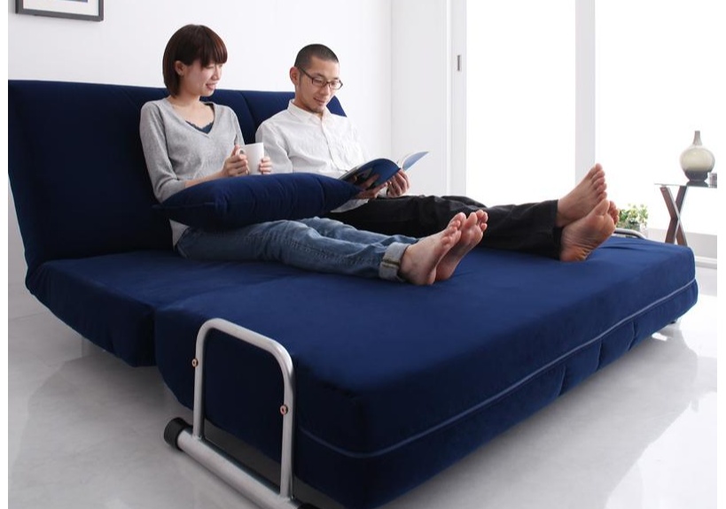 5秒でベッドになるカウチダブルソファーベッド｜ハレノワ