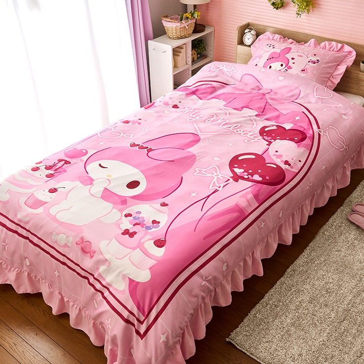 カバーリング2点セット（マイメロディ）まくらカバー+かけ布団カバー